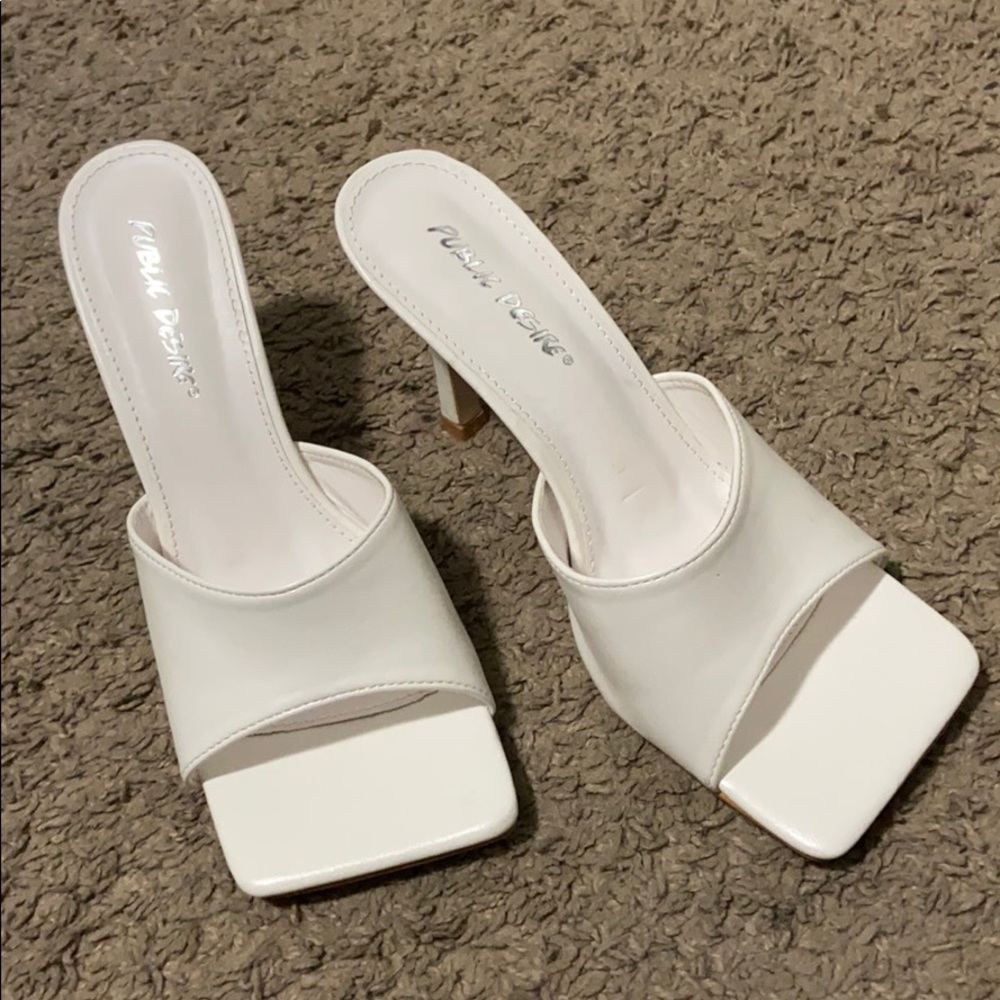 Public desire square toe mule